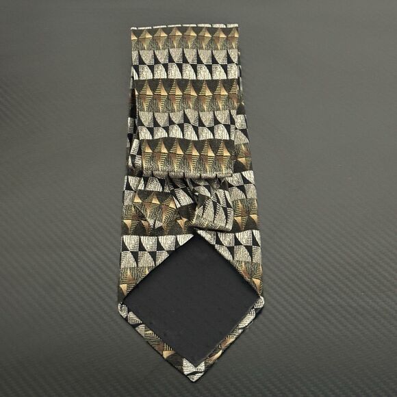 Mosaic Men's Silk Tie Geometric Patterns Handmade 100% Silk - 4" x 61" - Picture 4 of 7